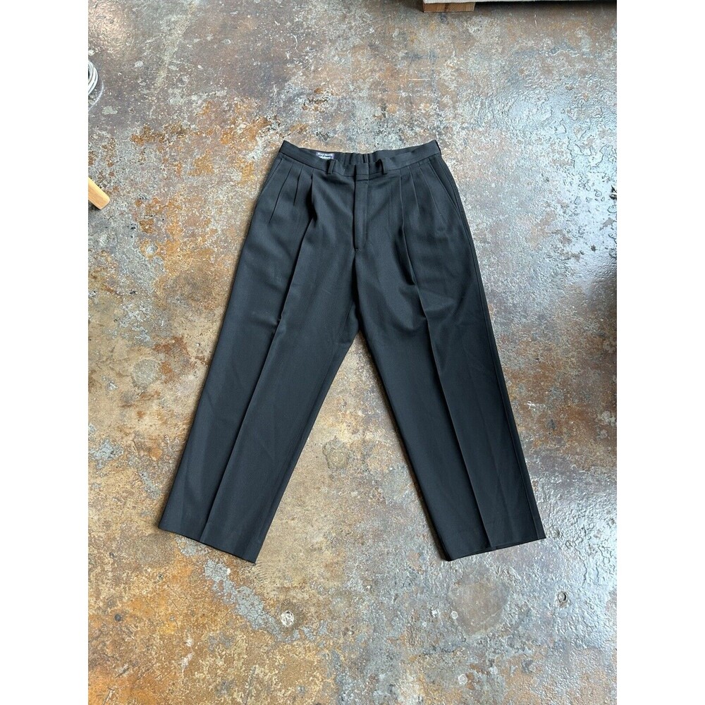 Evan Picone Softwear 34x27 Black Pant Pleated Front Trouser Dress Slack Vtg